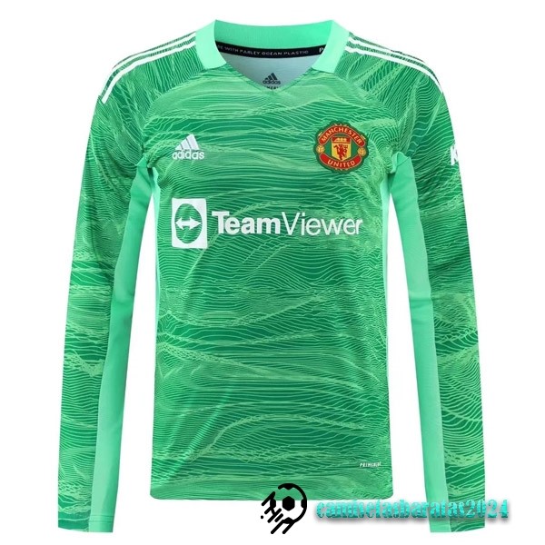 Replicas Camiseta Manga Larga Portero Manchester United 2021 2022 Verde