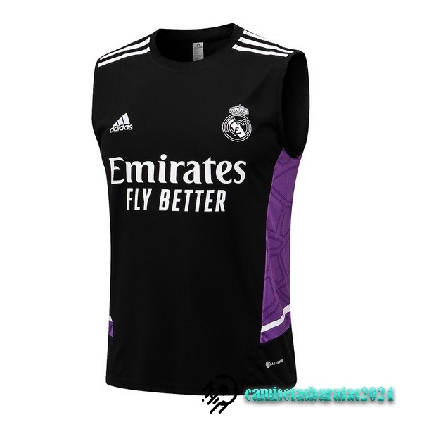 Replicas Camiseta Sin Mangas Real Madrid 2022 2023 Negro Purpura