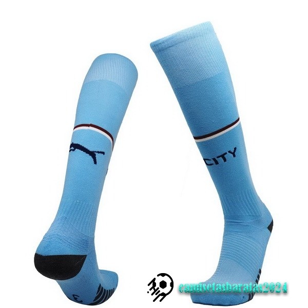 Replicas Casa Calcetines Manchester City 2022 2023 Azul