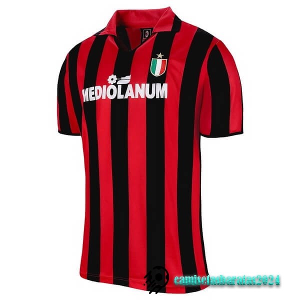 Replicas Casa Camiseta AC Milan Retro 1988 1989 Rojo