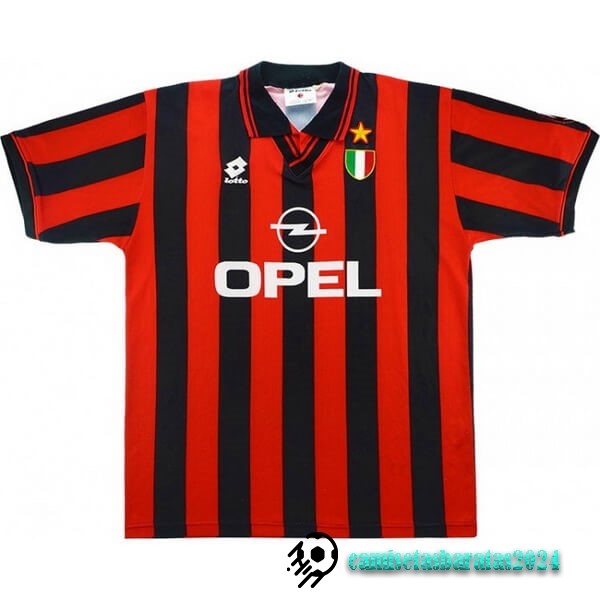 Replicas Casa Camiseta AC Milan Retro 1996 1997 Negro Rojo