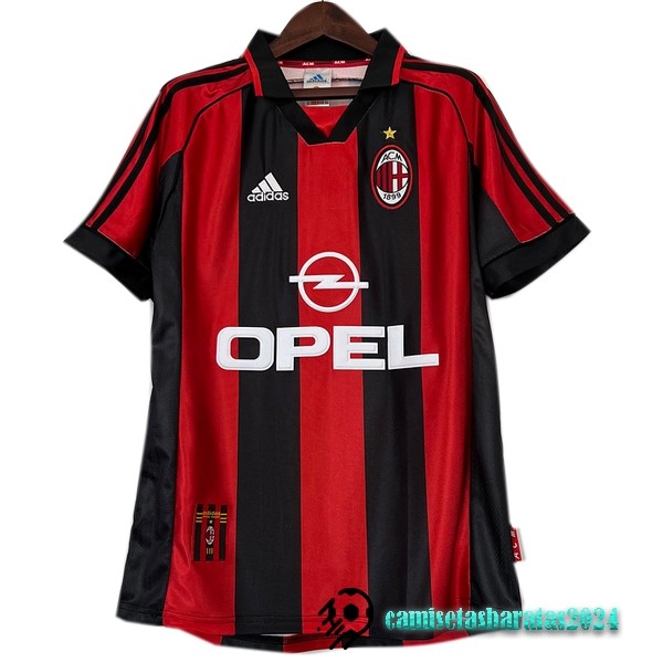 Replicas Casa Camiseta AC Milan Retro 1998 2000 Rojo