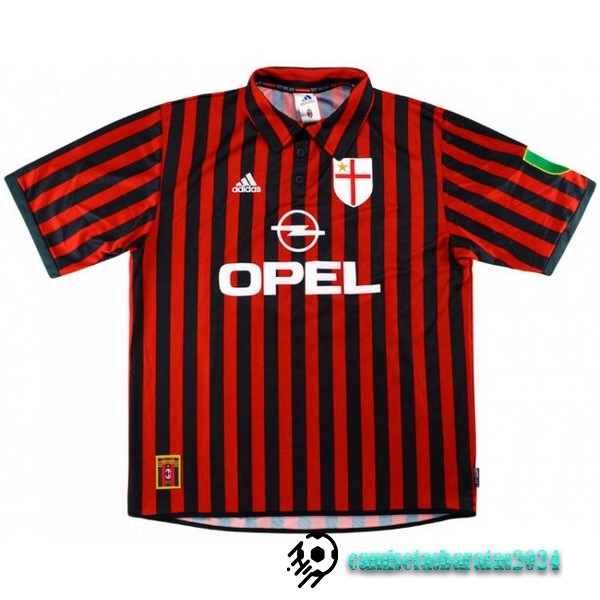 Replicas Casa Camiseta AC Milan Retro 1999 2000 Rojo