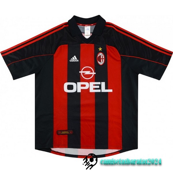 Replicas Casa Camiseta AC Milan Retro 2000 2002 Rojo