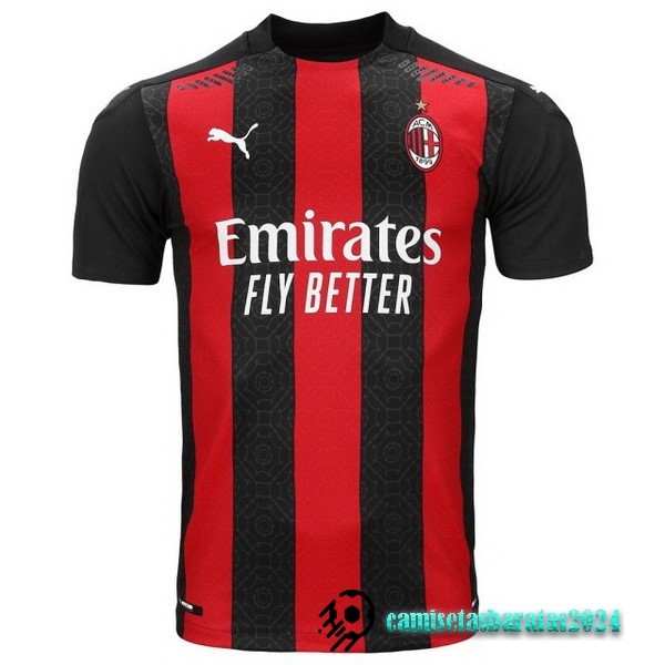 Replicas Casa Camiseta AC Milan Retro 2020 2021 Rojo Negro