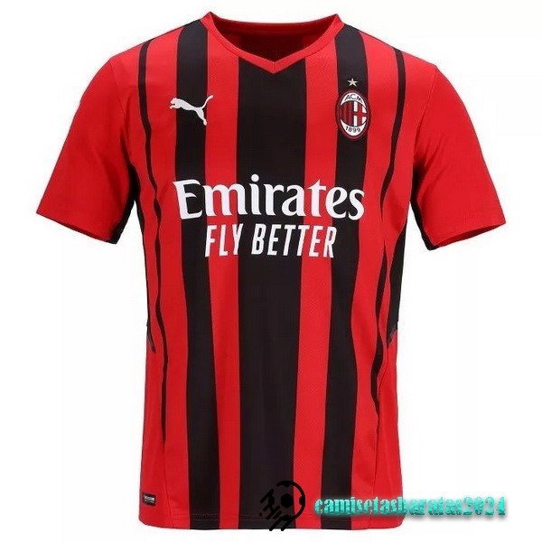 Replicas Casa Camiseta AC Milan Retro 2021 2022 Rojo Negro