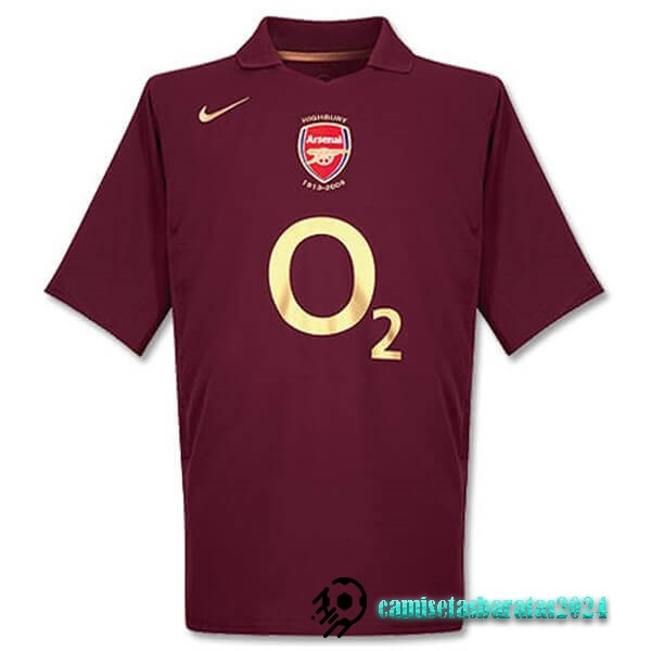 Replicas Casa Camiseta Arsenal Retro 2005 06 Borgona