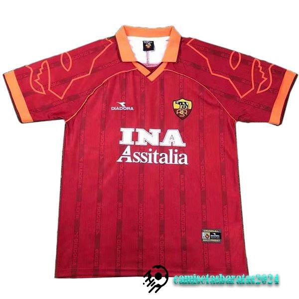 Replicas Casa Camiseta As Roma Retro 1999 2000 Rojo