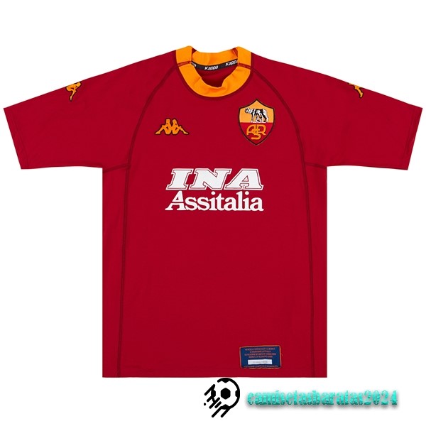 Replicas Casa Camiseta As Roma Retro 2000 2001 Rojo