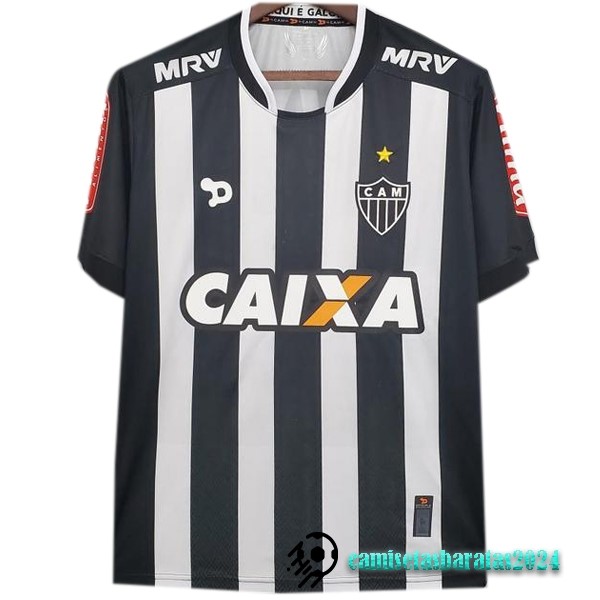 Replicas Casa Camiseta Atlético Mineiro Retro 2016 2017 Negro Blanco