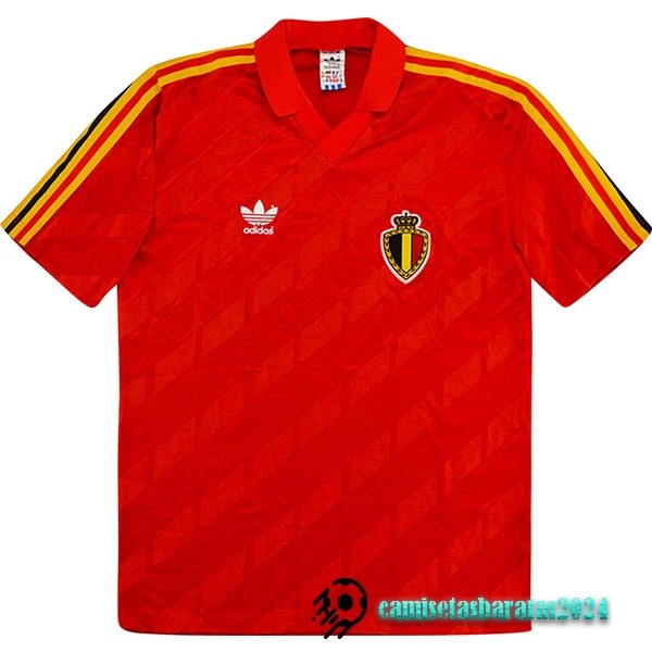 Replicas Casa Camiseta Bélgica Retro 1986 Rojo