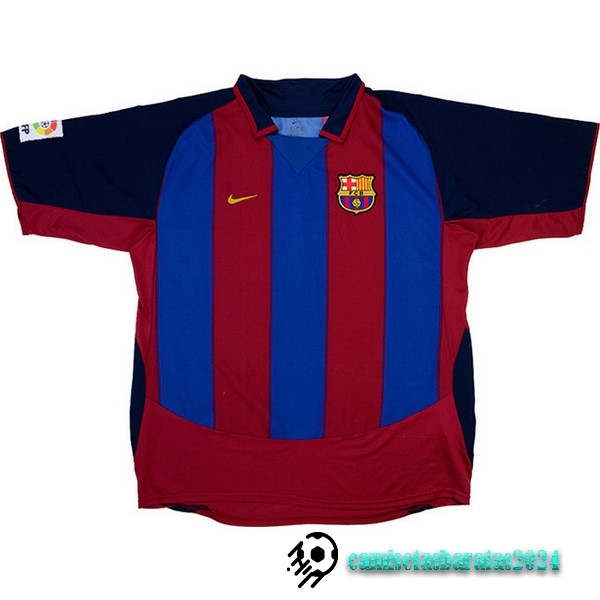 Replicas Casa Camiseta Barcelona Retro 2003 2004 Azul Rojo