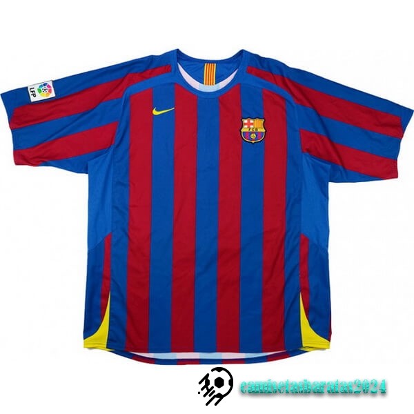 Replicas Casa Camiseta Barcelona Retro 2005 2006 Azul Rojo