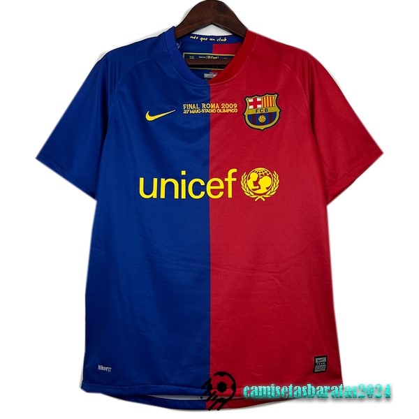 Replicas Casa Camiseta Barcelona Retro 2008 2009 Azul Rojo