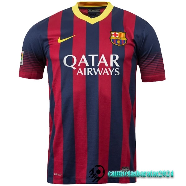 Replicas Casa Camiseta Barcelona Retro 2013 2014 Azul Rojo