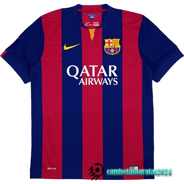 Replicas Casa Camiseta Barcelona Retro 2014 2015 Azul Rojo