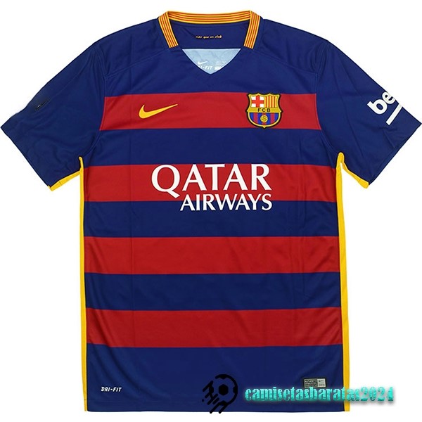 Replicas Casa Camiseta Barcelona Retro 2015 2016 Azul Rojo