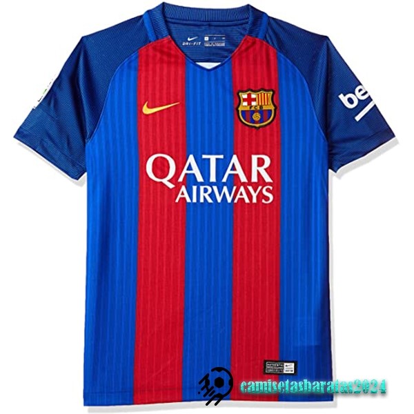 Replicas Casa Camiseta Barcelona Retro 2016 2017 Azul Rojo