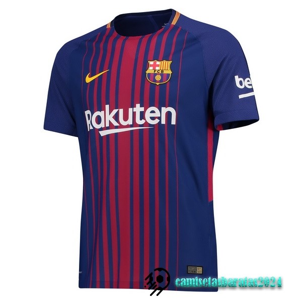 Replicas Casa Camiseta Barcelona Retro 2017 2018 Azul Rojo