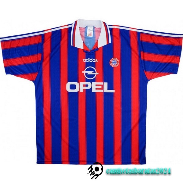 Replicas Casa Camiseta Bayern Múnich Retro 1995 1997 Azul Rojo