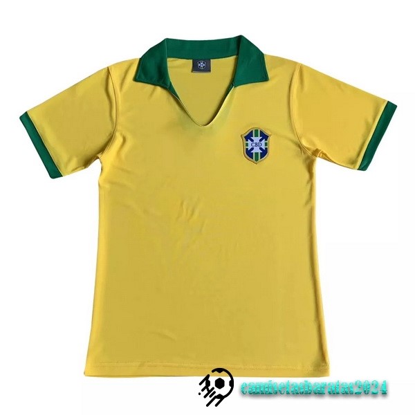 Replicas Casa Camiseta Brasil Retro 1957 Amarillo