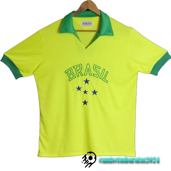 Replicas Casa Camiseta Brasil Retro 1958 Amarillo