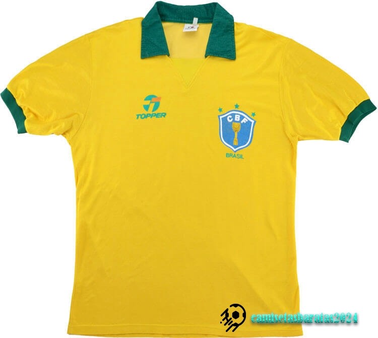 Replicas Casa Camiseta Brasil Retro 1988 Amarillo