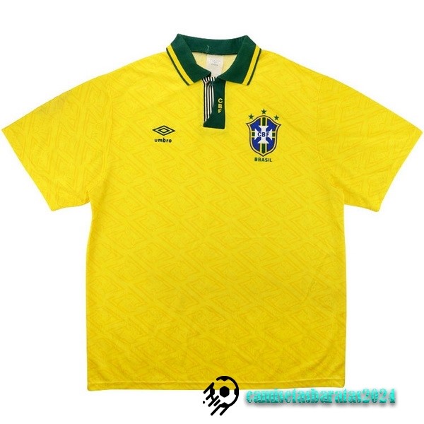 Replicas Casa Camiseta Brasil Retro 1991 1993 Amarillo