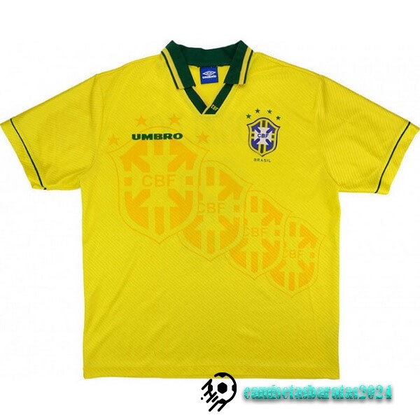 Replicas Casa Camiseta Brasil Retro 1994 1997 Amarillo