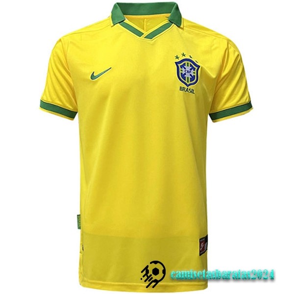 Replicas Casa Camiseta Brasil Retro 1997 Amarillo