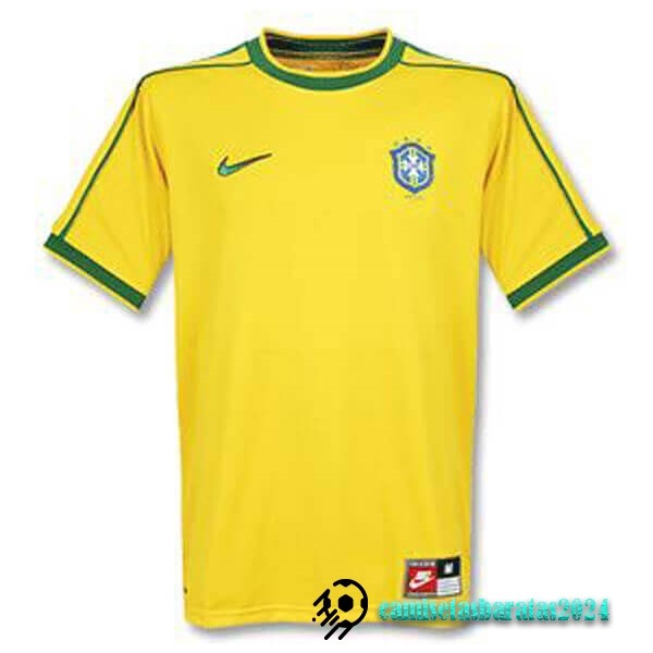 Replicas Casa Camiseta Brasil Retro 1998 Amarillo