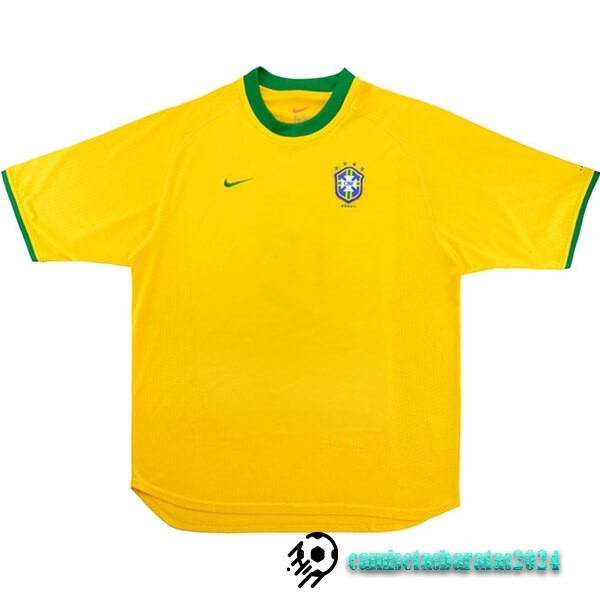 Replicas Casa Camiseta Brasil Retro 2000 Amarillo