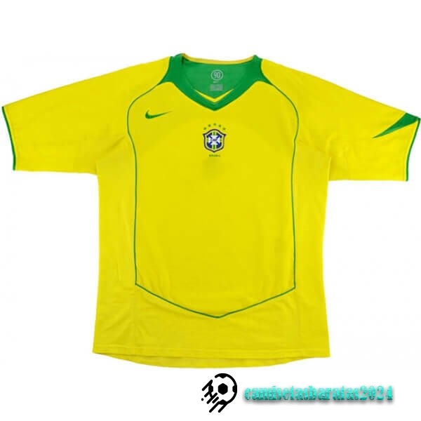 Replicas Casa Camiseta Brasil Retro 2004 Amarillo