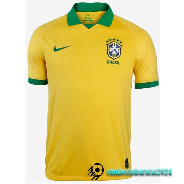 Replicas Casa Camiseta Brasil Retro 2019 Amarillo