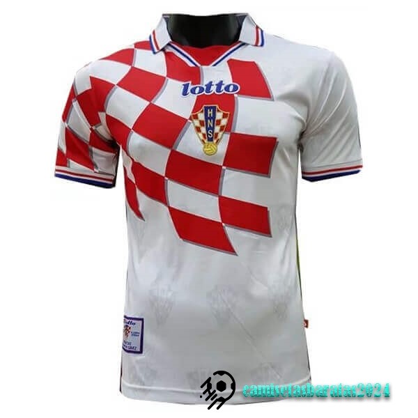 Replicas Casa Camiseta Croacia Retro 1998 Blanco
