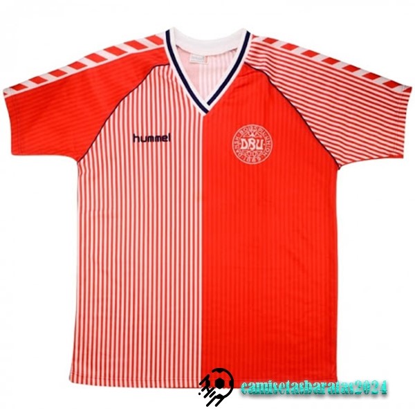 Replicas Casa Camiseta Dinamarca Retro 1986 Rojo