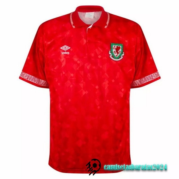 Replicas Casa Camiseta Gales Retro 1991 Rojo