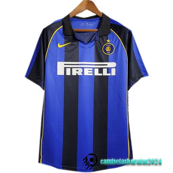 Replicas Casa Camiseta Inter Milán Retro 2001 2002 Azul