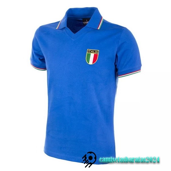 Replicas Casa Camiseta Italy Retro 1982 Azul