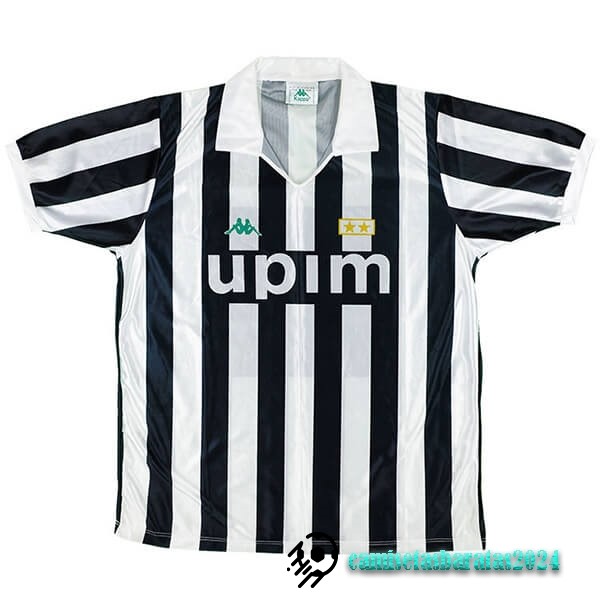 Replicas Casa Camiseta Juventus Retro 1991 1992 Negro Blanco