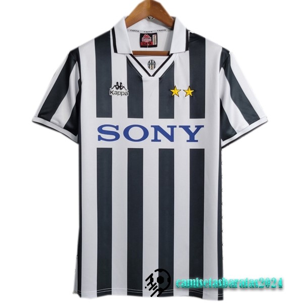 Replicas Casa Camiseta Juventus Retro 1995 1996 Negro Blanco