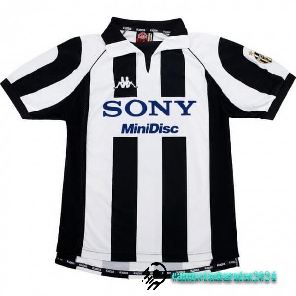 Replicas Casa Camiseta Juventus Retro 1997 1998 Negro Blanco