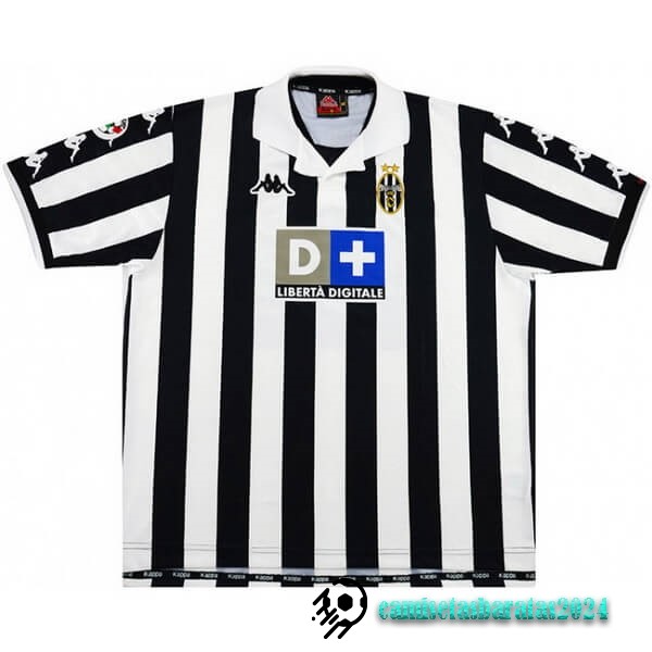 Replicas Casa Camiseta Juventus Retro 1999 2000 Negro Blanco
