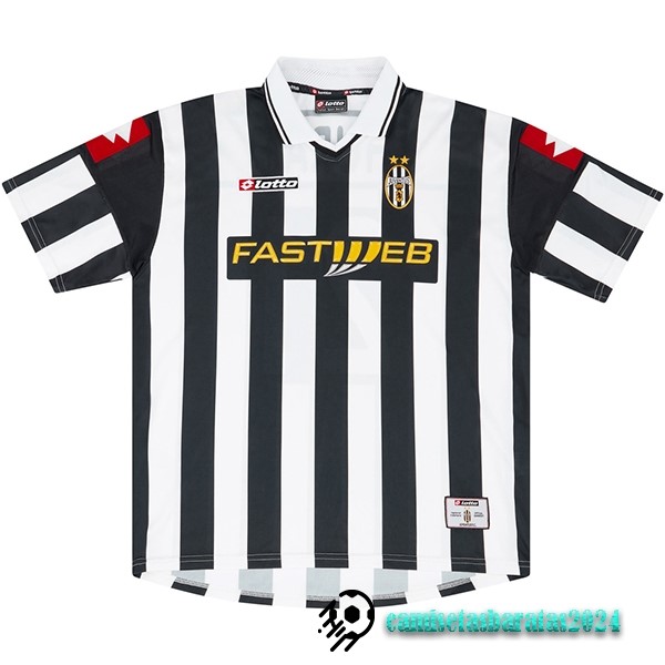 Replicas Casa Camiseta Juventus Retro 2001 2002 Negro Blanco