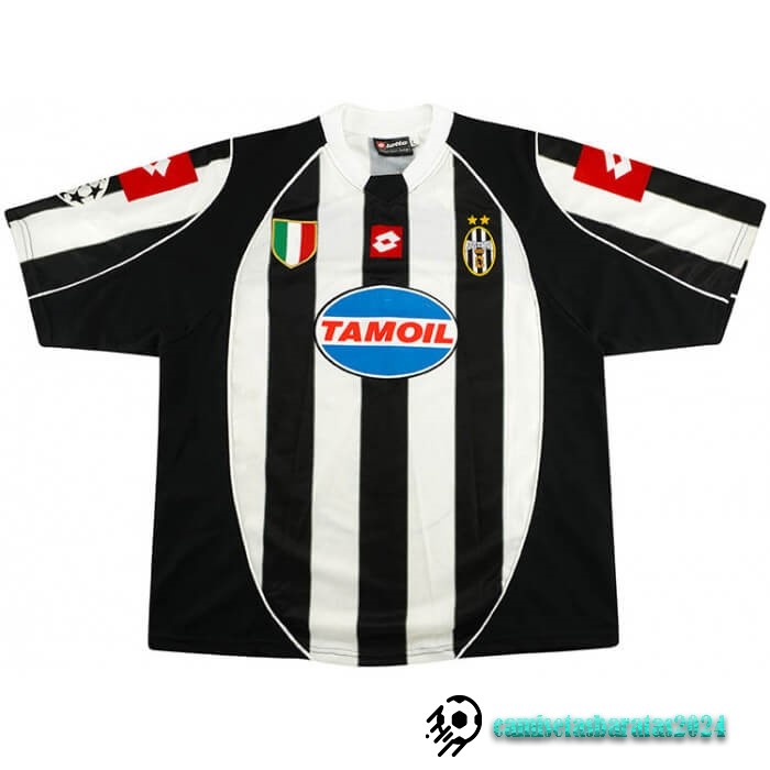Replicas Casa Camiseta Juventus Retro 2002 2003 Negro Blanco