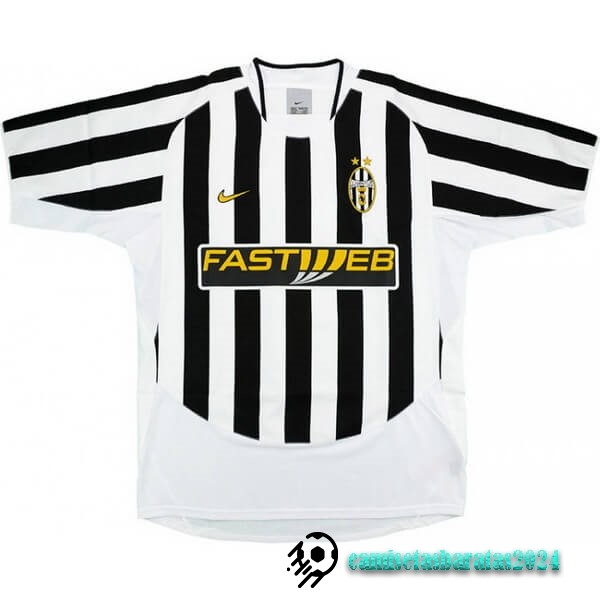 Replicas Casa Camiseta Juventus Retro 2003 2004 Negro Blanco