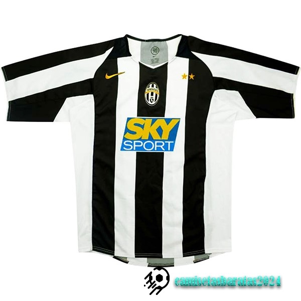 Replicas Casa Camiseta Juventus Retro 2004 2005 Negro Blanco