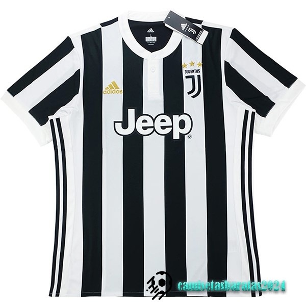 Replicas Casa Camiseta Juventus Retro 2017 2018 Negro Blanco