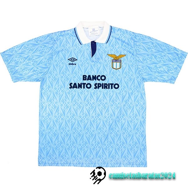 Replicas Casa Camiseta Lazio Retro 1991 1992 Azul Claro