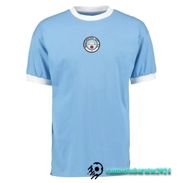 Replicas Casa Camiseta Manchester City Retro 1972 Azul